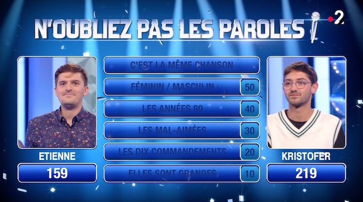 « N’oubliez pas les paroles » du 4 octobre 2023 « N’oubliez pas les paroles » du 4 octobre 2023